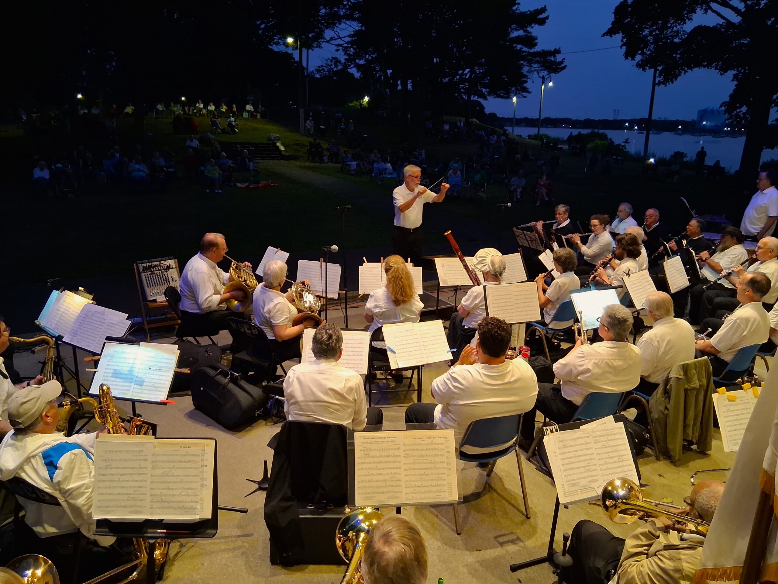 North Shore Concert Band performing outdoors at Salem Willows Park